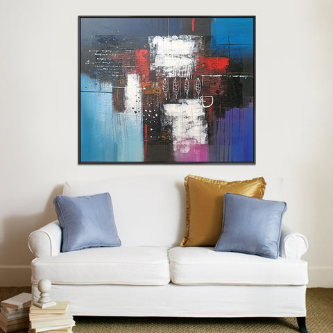 Fragments of Fluster - Modern Abstract Art Finished with a Black Shadow Frame