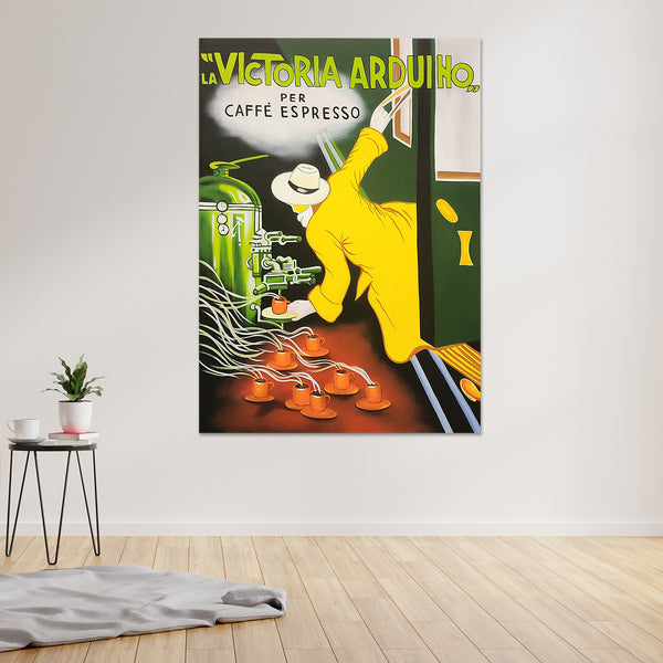 Victoria Arduino - Hand Painted Representation of the Iconic Vintage Poster Art, Size 100x140cm