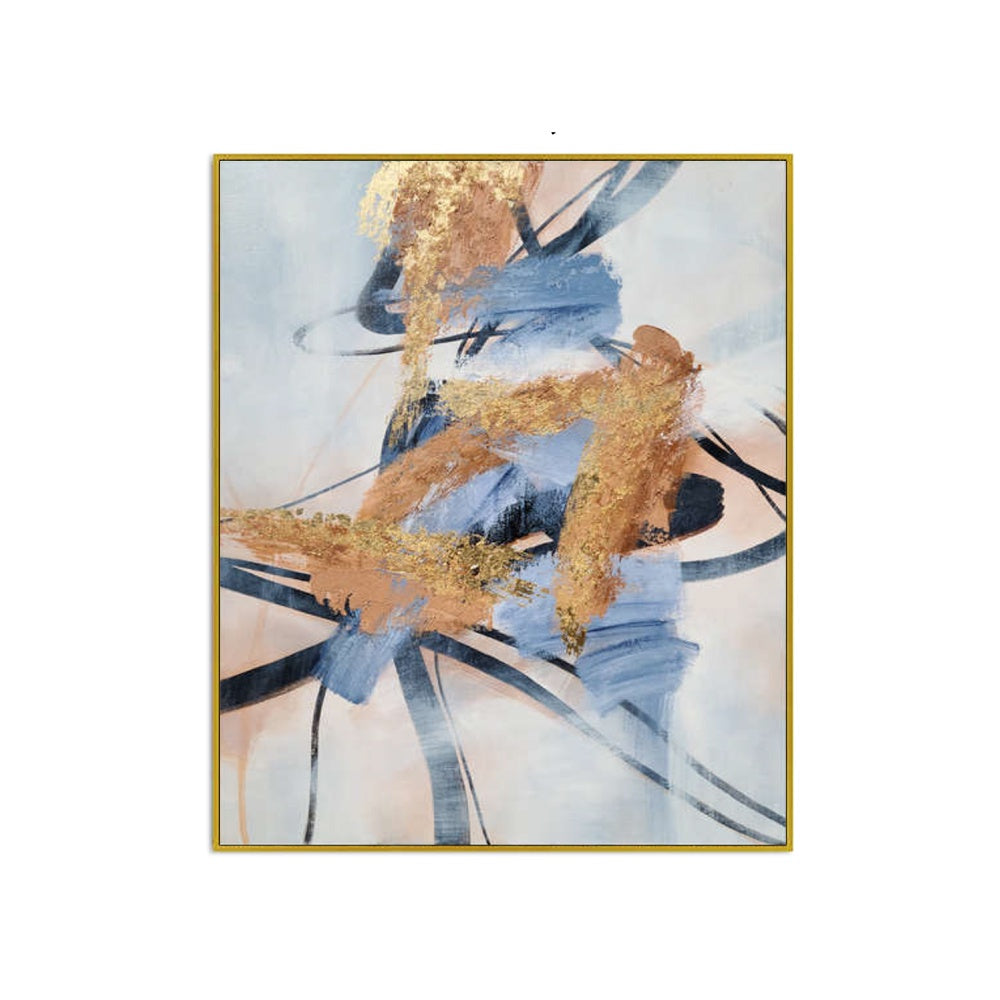 Golden Currents - Embellished Art with Shadow Frame - CNL462 - 75x100cm