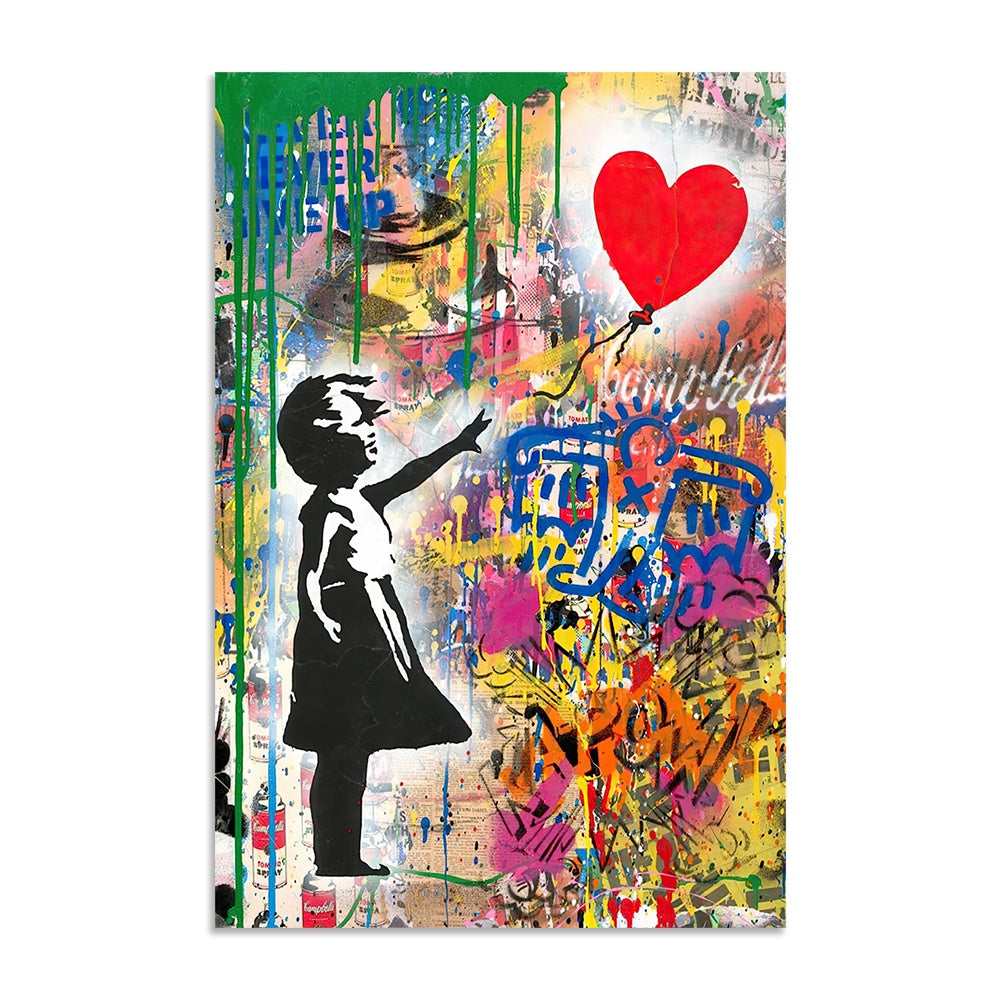 Girl with Red Balloon - Ready to Hang Canvas Print - JP387 - 80x120cm