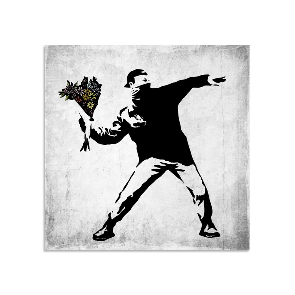 Flower Thrower - Ready to Hang Canvas Print - POD138 - 90x90cm