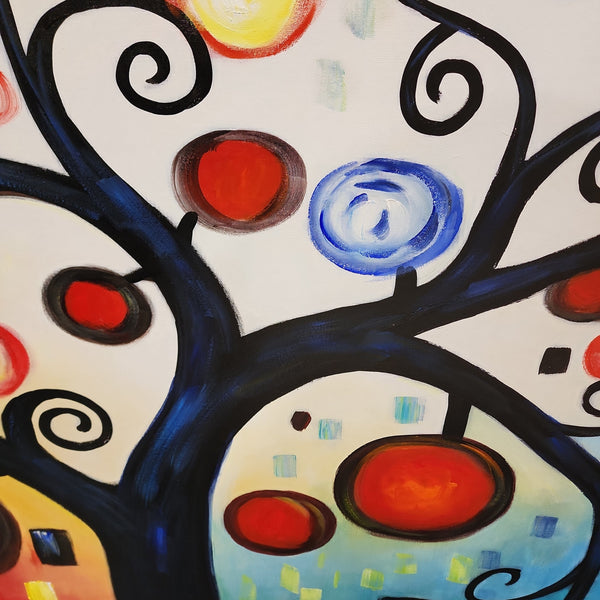 Tree of Life - Hand Painted , Colourful, Whimiscal Tree Modern Art size Extra Large 100x240cm