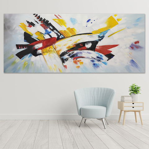 Strokes of Colour - Colourful, thickly textured Abstract Art 100x240cm
