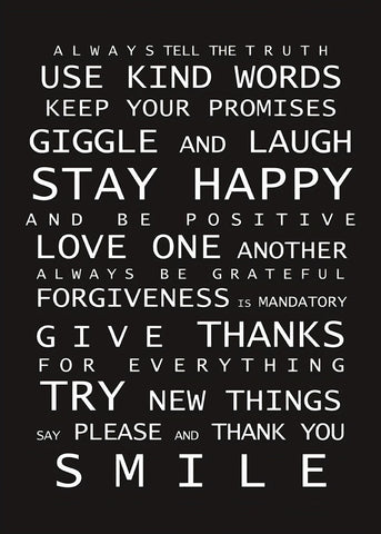 Words to Live By - Ready to Hang Canvas Print - CN528 - 50x70