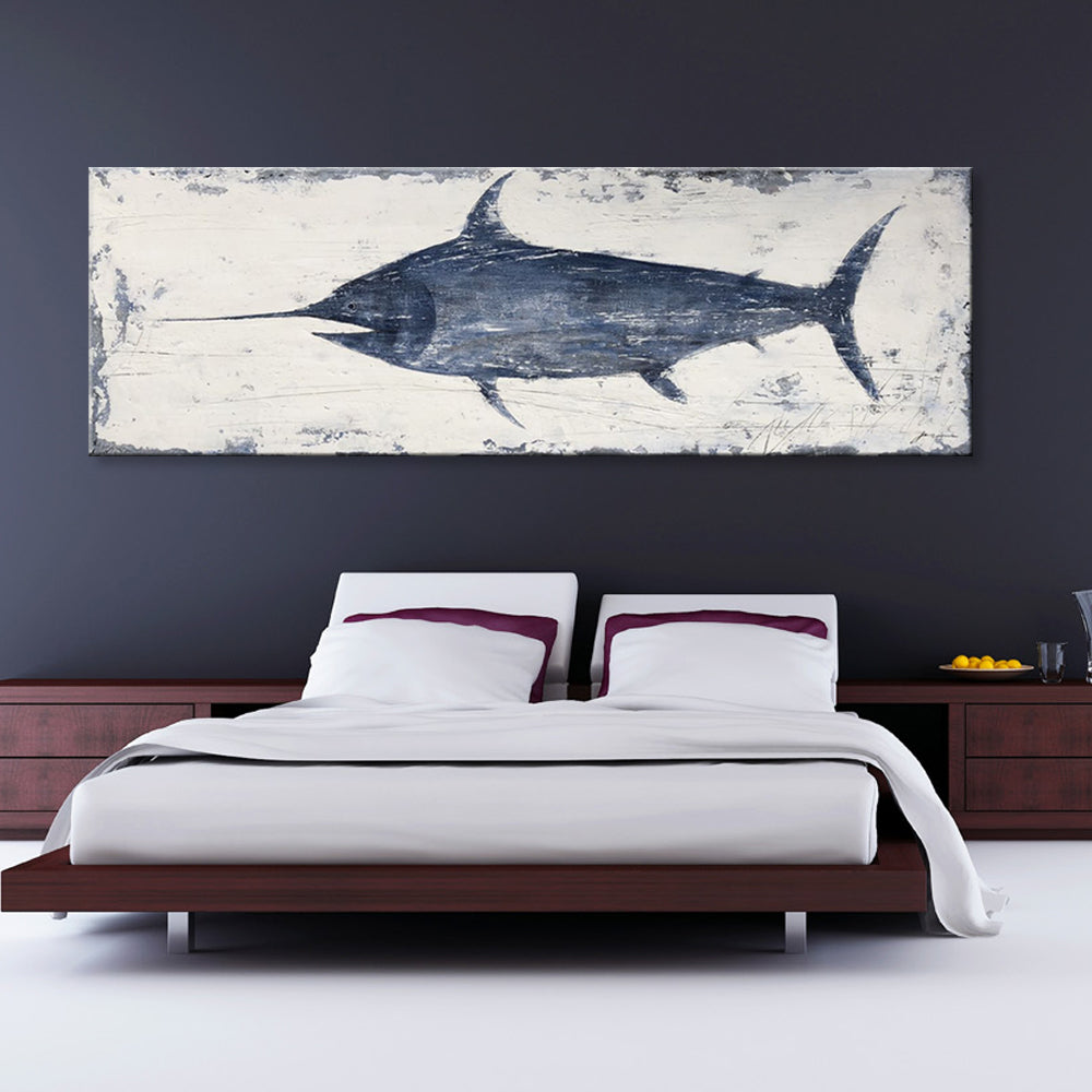Sword Fish - Hand Embellished Canvas Art - EA269