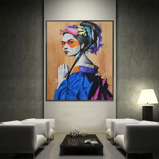 Oriental Beauty - Highly Detailed Portrait of a Young Woman of Eastern Descent, Size 100x120cm