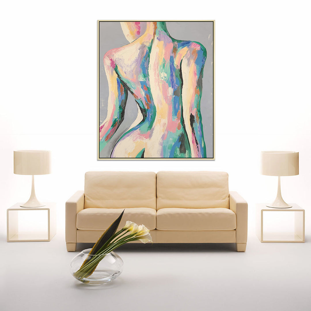 Colourful Beauty - Sublime, 100% Hand-Painted Colourful Portrait of a Woman, Size 110x140cm