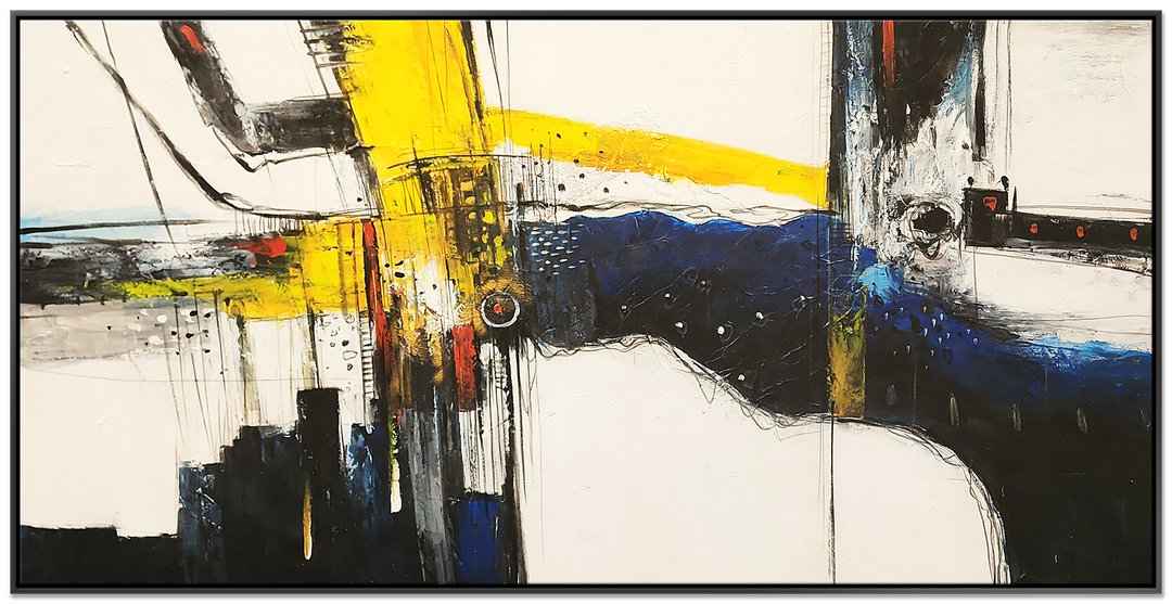 Stream into Abstract - Textural Modern Abstract Artwork in feature Size 100x200cm