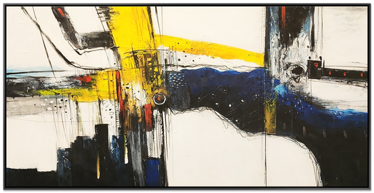 Stream into Abstract - Textural Modern Abstract Artwork in feature Size 100x200cm