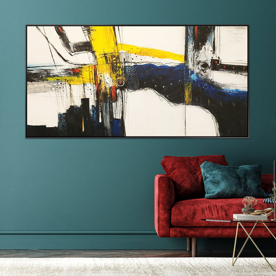 Stream into Abstract - Textural Modern Abstract Artwork in feature Size 100x200cm