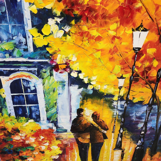 A Couple's Embrace - Beautiful, Dreamlike Palette Knife Painted Romantic Art 100x150cm