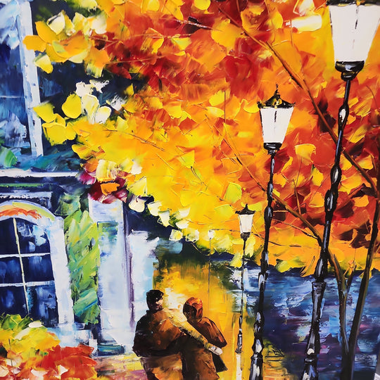 A Couple's Embrace - Beautiful, Dreamlike Palette Knife Painted Romantic Art 100x150cm