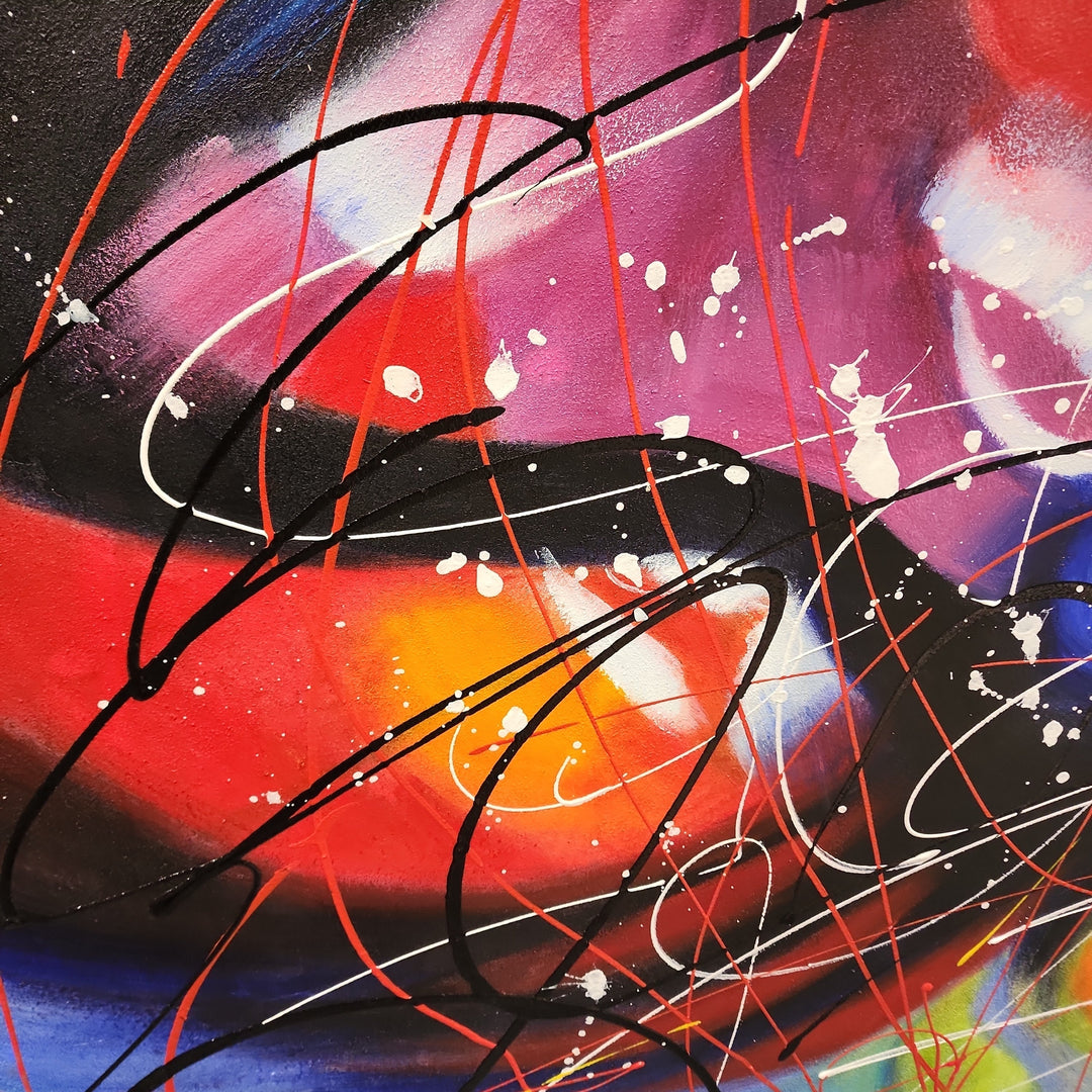 Flavoured Sandstorm - Striking, Colourful Modern Abstract Art with a Flurry of Colours 100x240cm