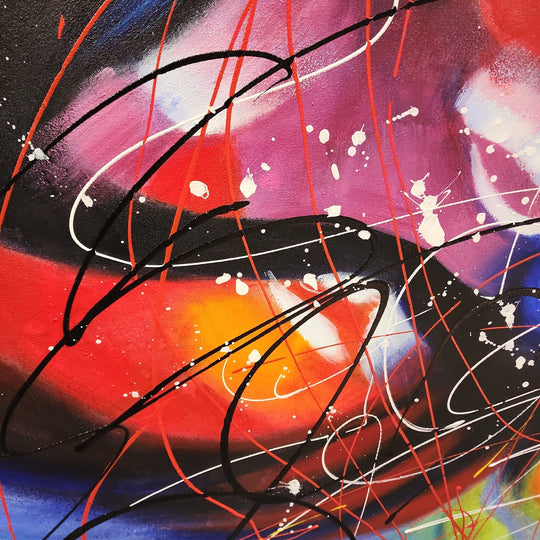 Flavoured Sandstorm - Striking, Colourful Modern Abstract Art with a Flurry of Colours 100x240cm