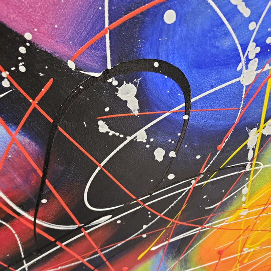 Flavoured Sandstorm - Striking, Colourful Modern Abstract Art with a Flurry of Colours 100x240cm