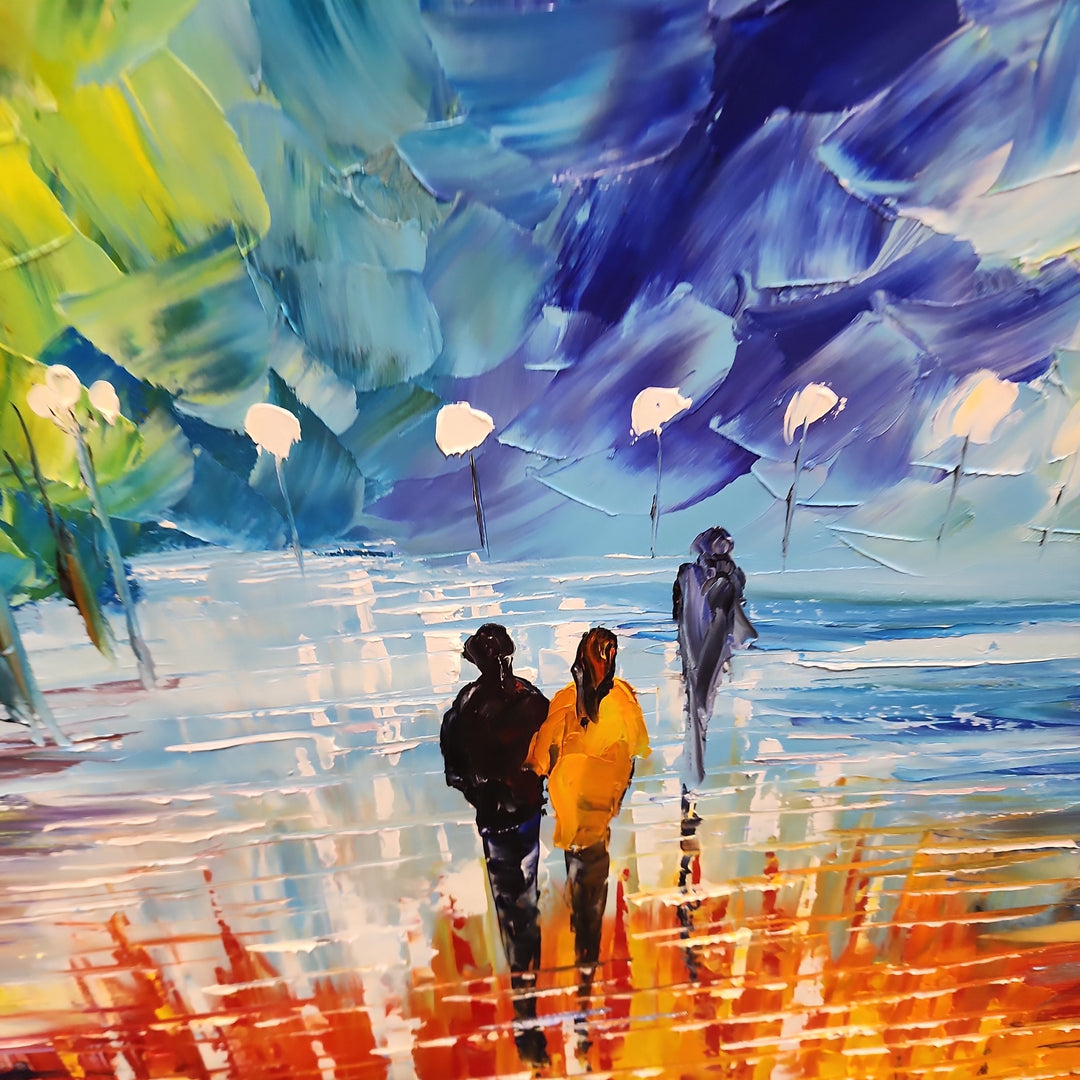 Warmth among Blue Bliss - Large Scale Romantic Palette Knife Landscape 100x240cm - Priceless ART:  Australia's Largest Range of Affordable ART