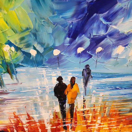 Warmth among Blue Bliss - Large Scale Romantic Palette Knife Landscape 100x240cm - Priceless ART:  Australia's Largest Range of Affordable ART