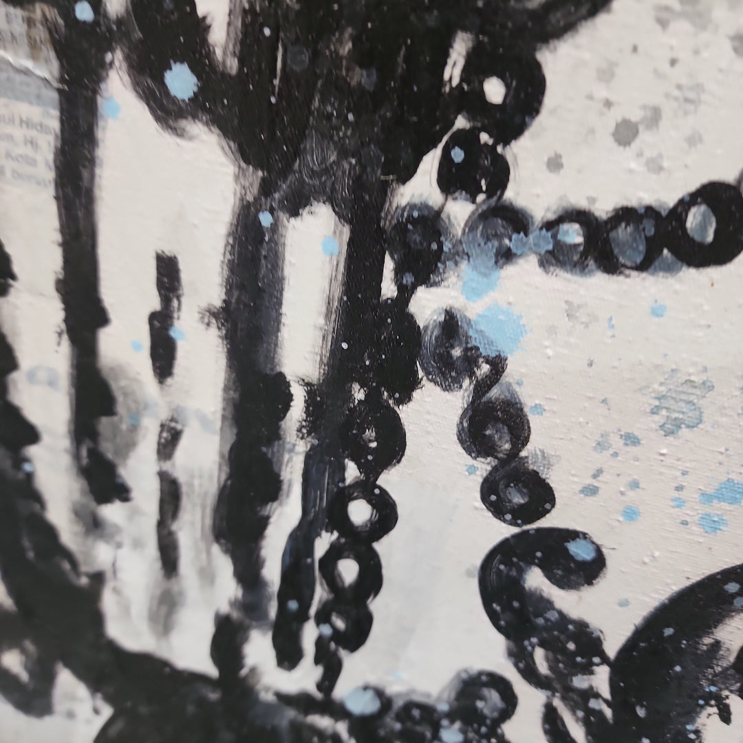 Chandelier - Mixed Media Art Depiction of an Ornate Chandelier Size 100x100cm - Priceless ART:  Australia's Largest Range of Affordable ART