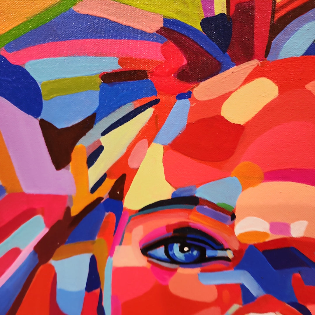 Bewildered Beauty - Colourful Modern Abstract Pop Art Featuring a beautiful Young Woman, Size 90x140cm - Priceless ART:  Australia's Largest Range of Affordable ART