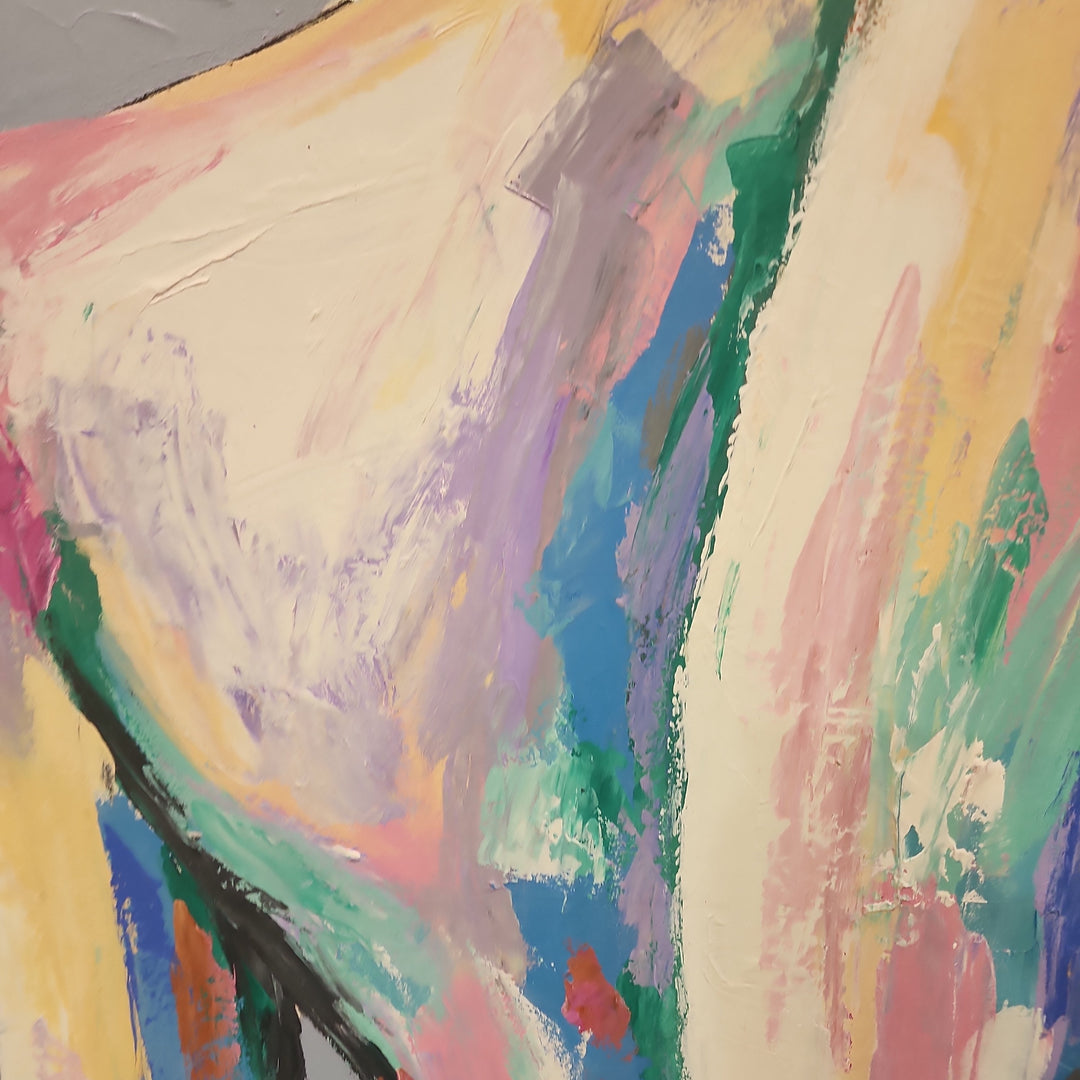 Colourful Beauty - Sublime, 100% Hand-Painted Colourful Portrait of a Woman, Size 110x140cm