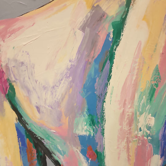 Colourful Beauty - Sublime, 100% Hand-Painted Colourful Portrait of a Woman, Size 110x140cm