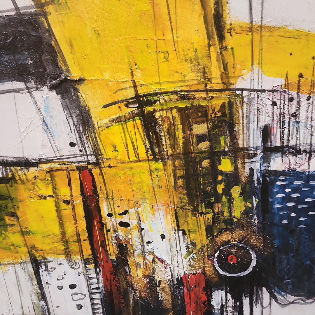 Stream into Abstract - Textural Modern Abstract Artwork in feature Size 100x200cm