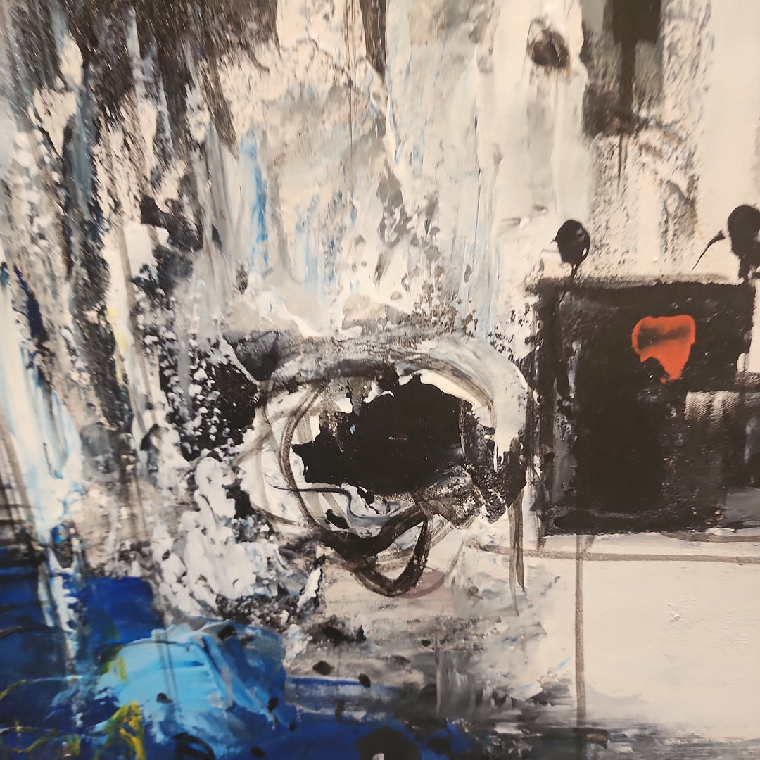 Stream into Abstract - Textural Modern Abstract Artwork in feature Size 100x200cm