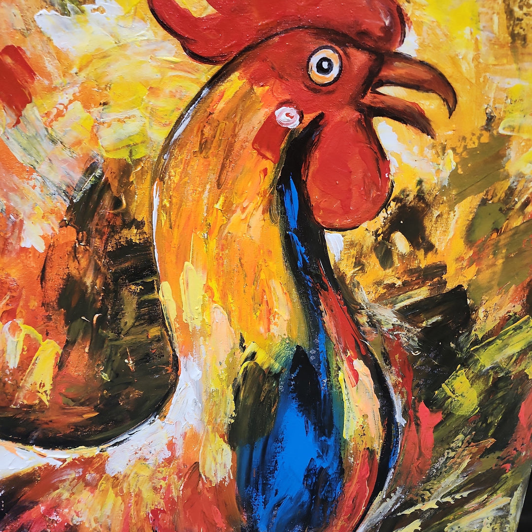 Rooster - Striking Modern Abstract Depiction of a Colourful Rooster