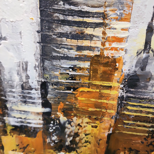 The Golden City - Striking Abstract Artwork Featuring the Impression of a Cityscape in the distance, Size 70x200cm - Priceless ART:  Australia's Largest Range of Affordable ART