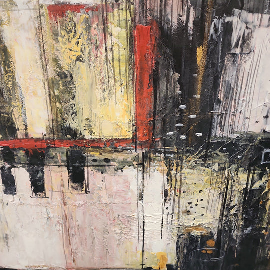 Adjacent Constructs - Heavily Textured Modern Abstract Art, finished with a Neutral Coloured Frame - Priceless ART:  Australia's Largest Range of Affordable ART