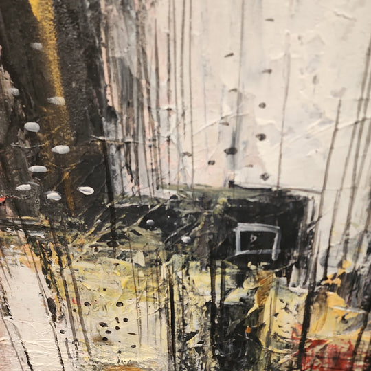 Adjacent Constructs - Heavily Textured Modern Abstract Art, finished with a Neutral Coloured Frame - Priceless ART:  Australia's Largest Range of Affordable ART