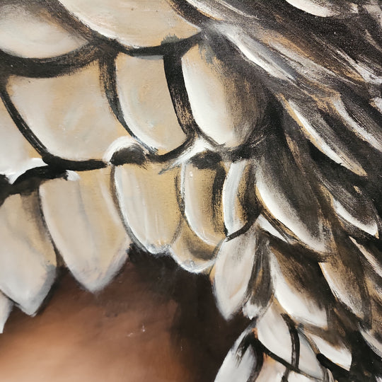 Sophisticated Beauty - Stunning, Highly Detailed Portrait of a Woman with a Beautiful, Elaborate Headdress. Size 100x120cm