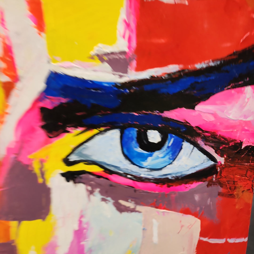 Modern Couple - Stunning, Colourful Portrait of Man And Woman Painted with Palette Knife