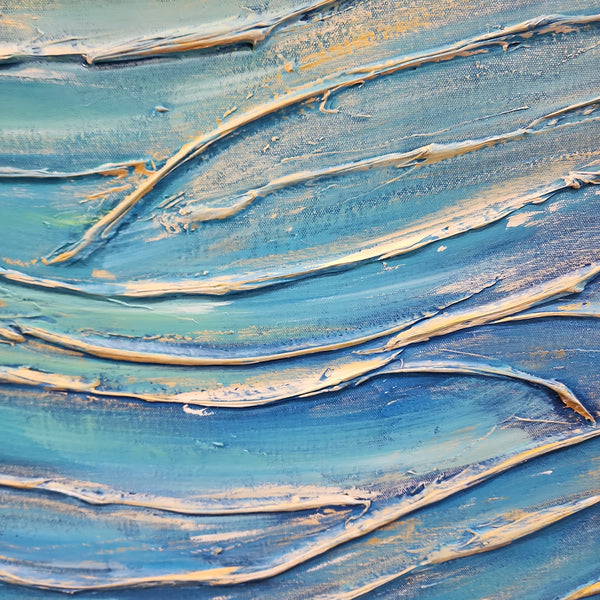 Deep Waves - heavy Textured Hand Painted Art - 80x150cm YA257