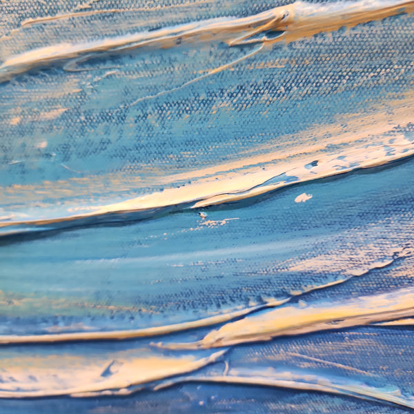 Deep Waves - heavy Textured Hand Painted Art - 80x150cm YA257