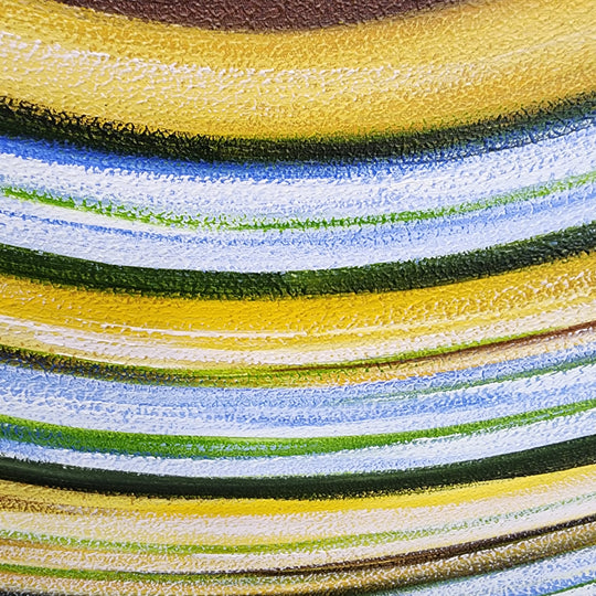 Waves of Yellow - Hand Painted Art Size 90x90cm