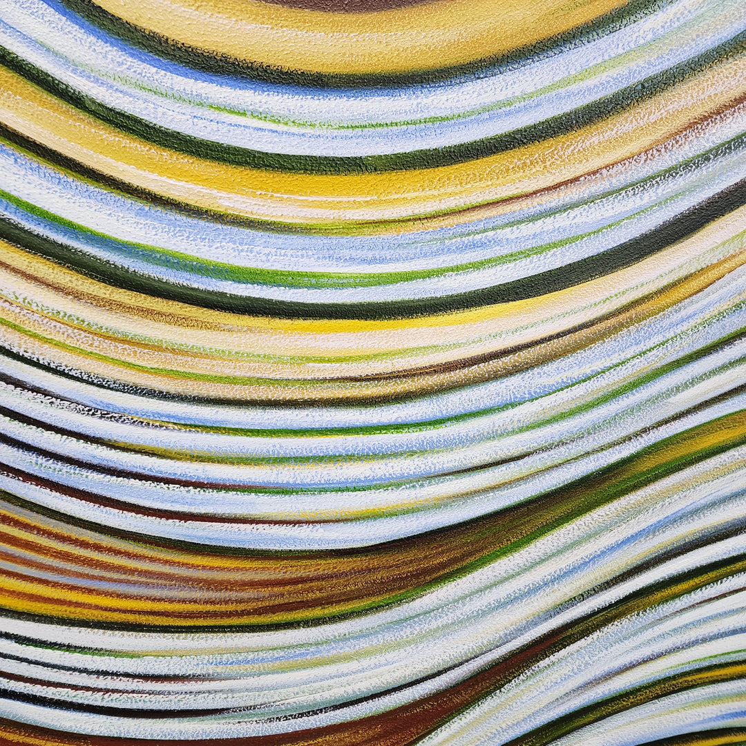 Waves of Yellow - Hand Painted Art Size 90x90cm