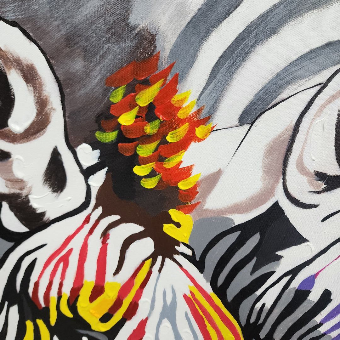 Zebra Spectrum - Hand Painted Art Size 90x90cm
