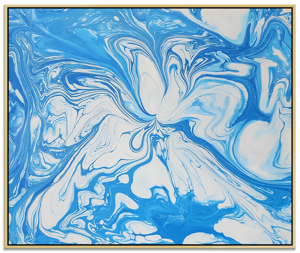 Cosmic Blue Spectacle - Oak Shadow Framed Modern Art.