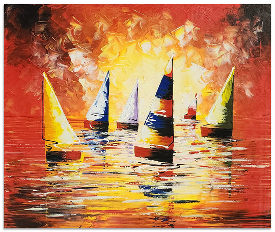 Sails in the Sun - Stunning Seascape Themed Hand Painted Modern Art - Priceless ART:  Australia's Largest Range of Affordable ART
