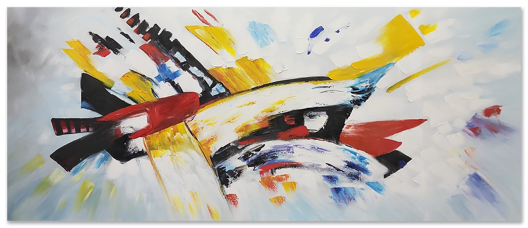 Strokes of Colour - Colourful, thickly textured Abstract Art 100x240cm