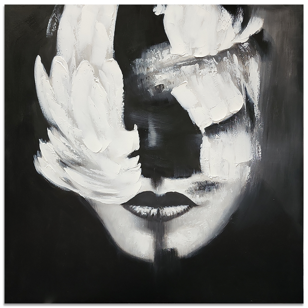 Estranged Gaze - Stunning Modern Abstract Portrait size 120x120cm