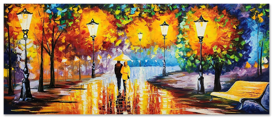 Entranced by Love - Stunning Large Scale Colourful Palette Knife Art 100x240cm