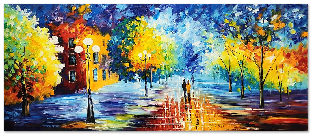Warmth among Blue Bliss - Large Scale Romantic Palette Knife Landscape 100x240cm - Priceless ART:  Australia's Largest Range of Affordable ART