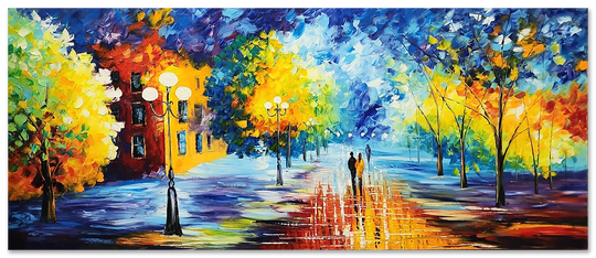Warmth among Blue Bliss - Large Scale Romantic Palette Knife Landscape 100x240cm - Priceless ART:  Australia's Largest Range of Affordable ART
