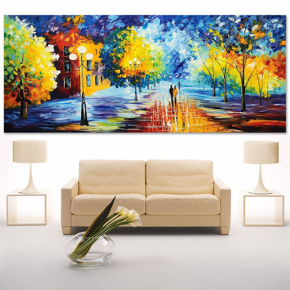Warmth among Blue Bliss - Large Scale Romantic Palette Knife Landscape 100x240cm - Priceless ART:  Australia's Largest Range of Affordable ART