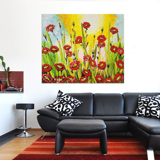 Red Bliss - Colourful Floral themed Artwork Size 100x120cm - Priceless ART:  Australia's Largest Range of Affordable ART
