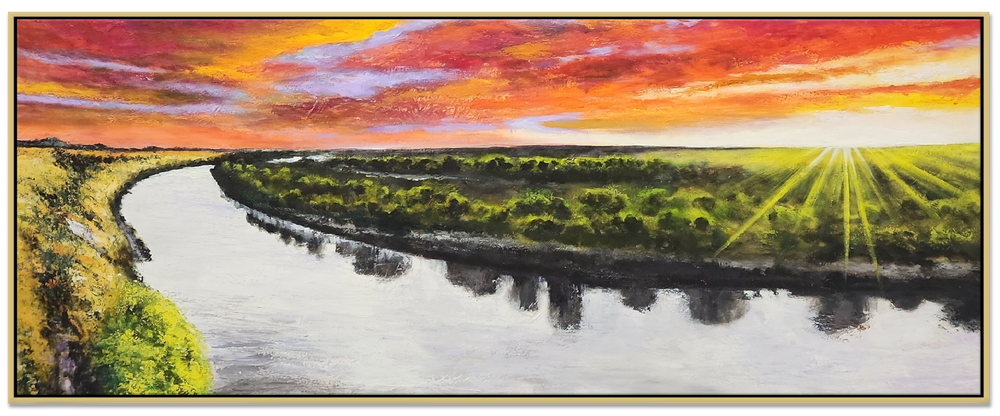 Murray River - Highly Textural, hand Painted Depiction of a Iconic Australian Landmark Size 80x200cm - Priceless ART:  Australia's Largest Range of Affordable ART
