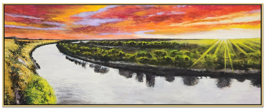 Murray River - Highly Textural, hand Painted Depiction of a Iconic Australian Landmark Size 80x200cm - Priceless ART:  Australia's Largest Range of Affordable ART