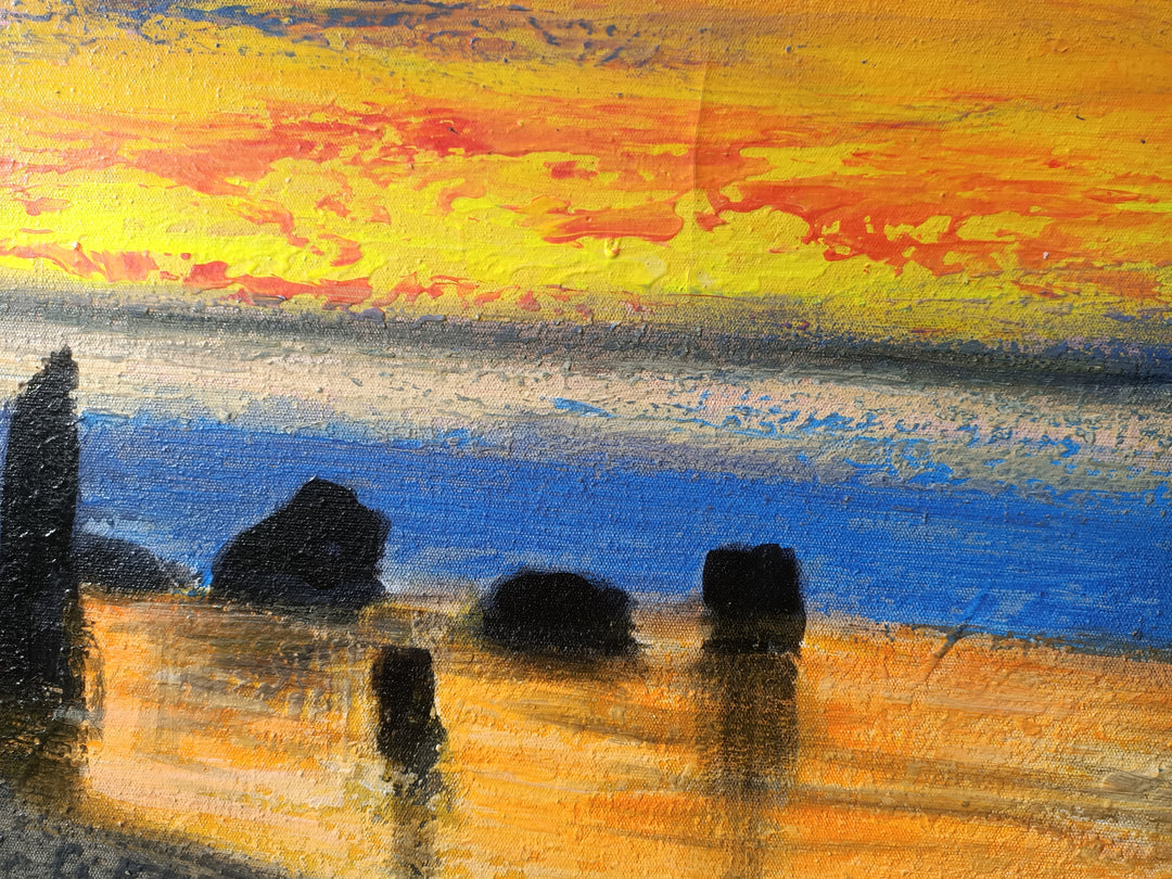 Willunga Beach - Beautiful hand painted Beach, size 80x150cm